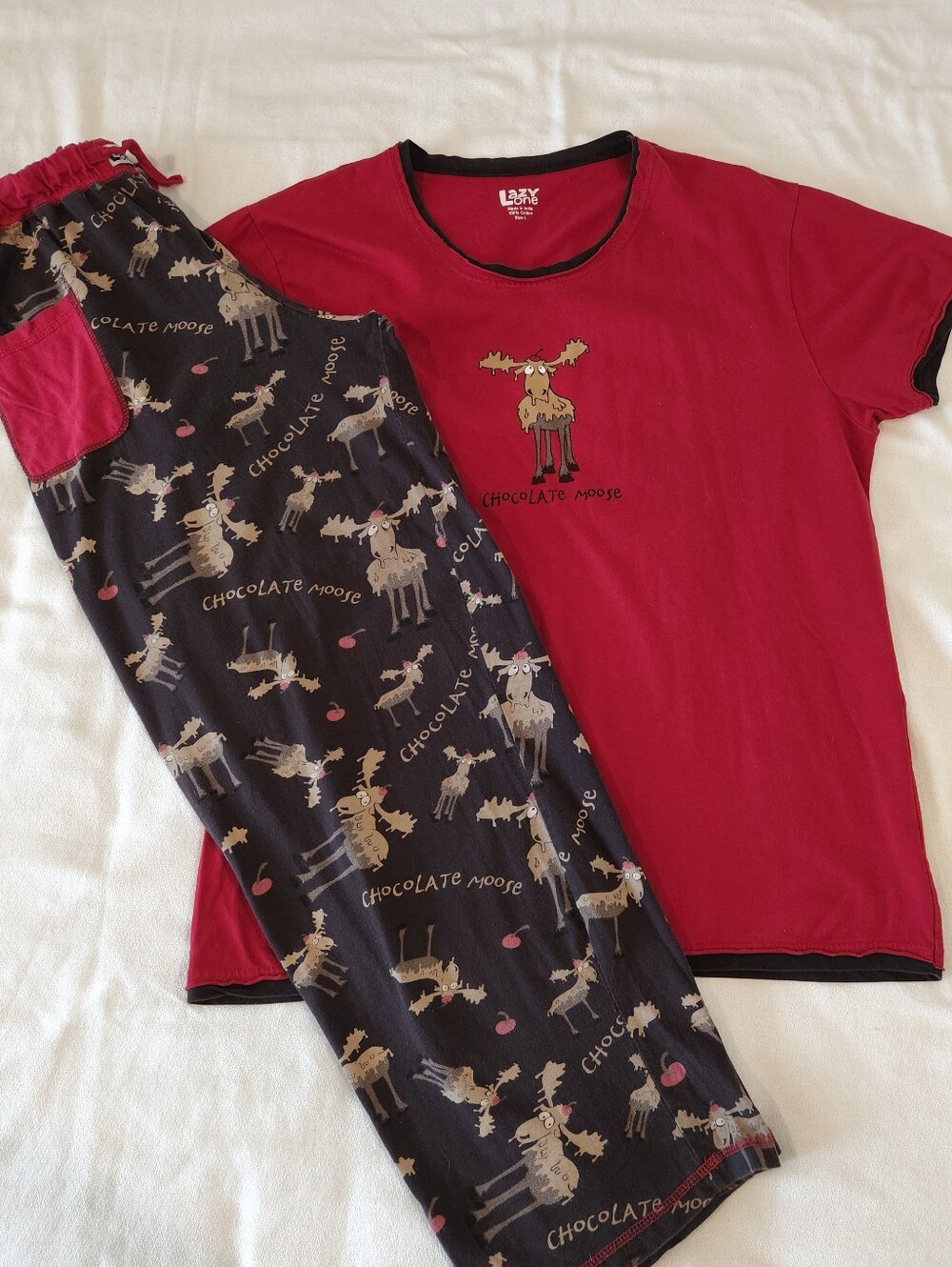 Lazy One Chocolate Moose Pajama Set Size Medium / Large Top Bottoms Pajamas PJs